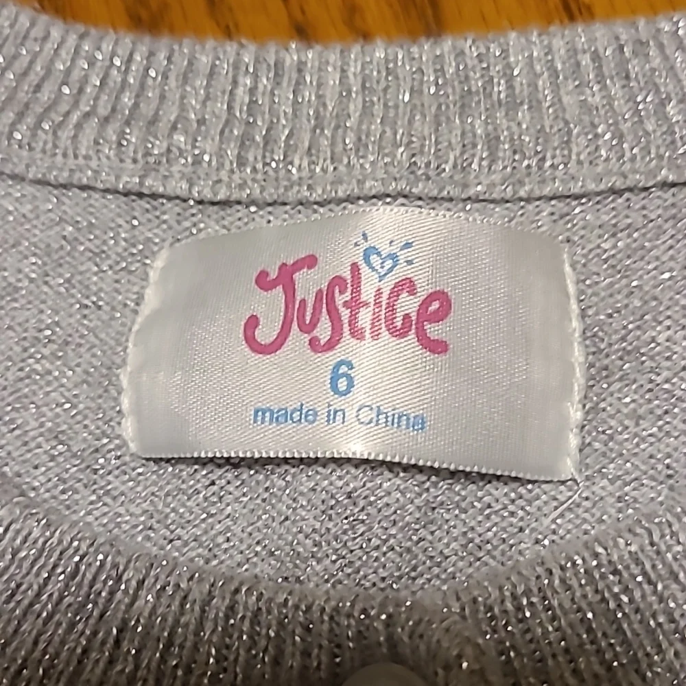 Justice Sequined Button Down Cardigan Sweater - Girl's 6